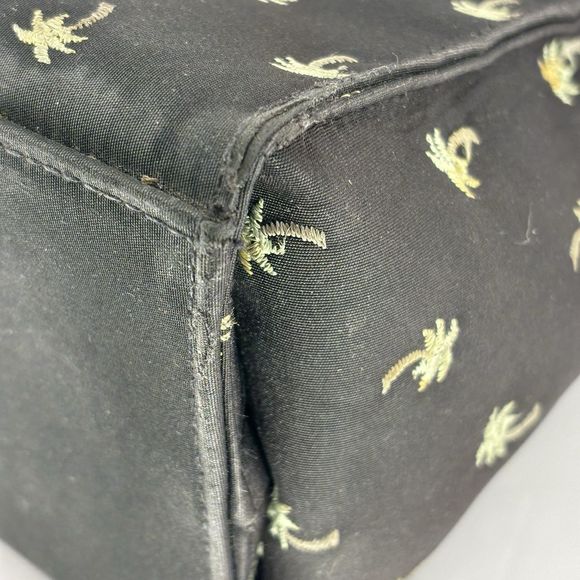 Sunny Hawaii Bamboo Handles Black Palm Trees Snap Closure Purse Handbag - Picture 15 of 16